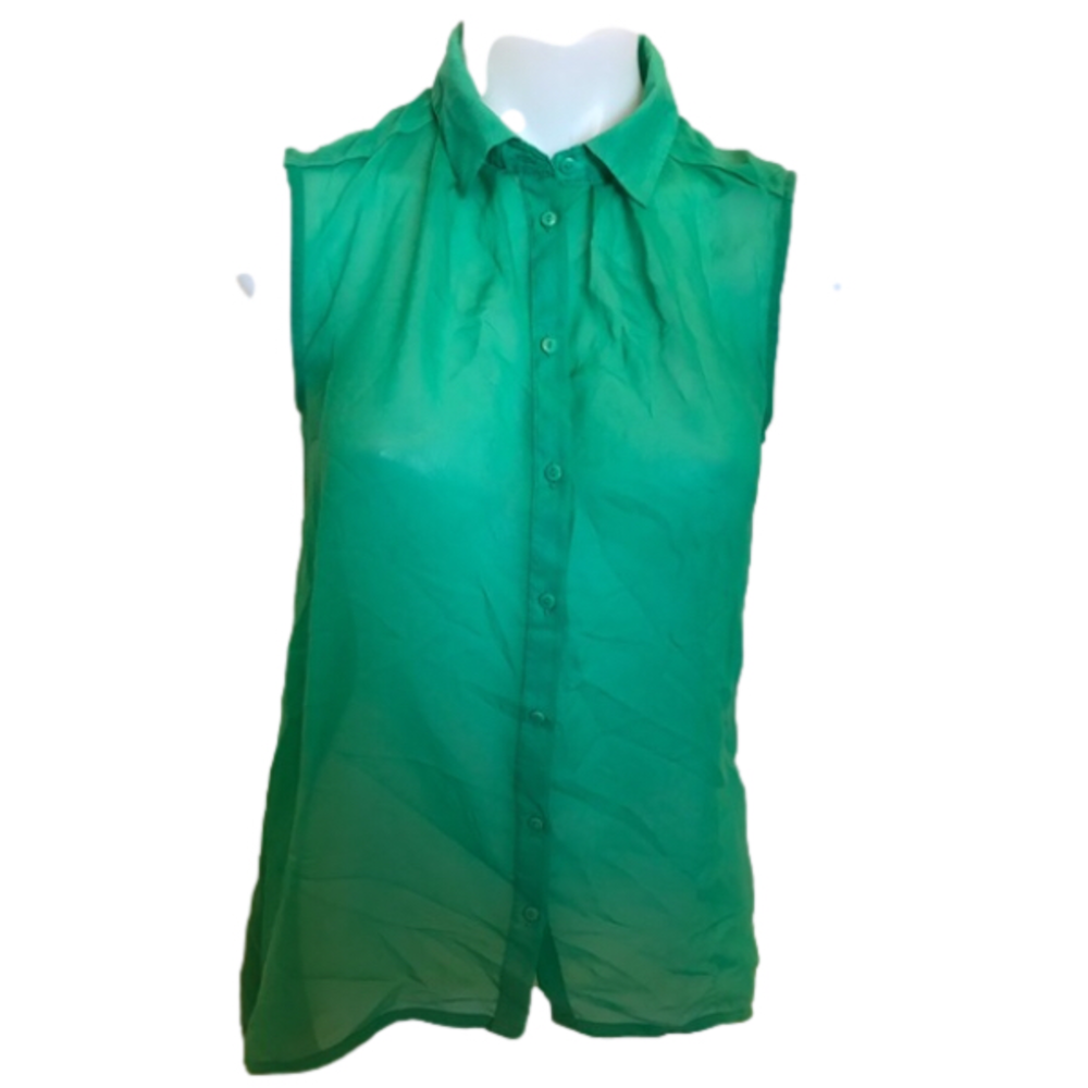 H&M Sheer Green Sleeveless Top